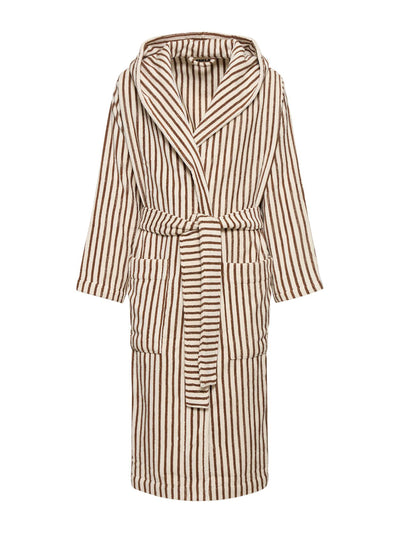 Tekla Hooded striped organic-cotton robe at Collagerie