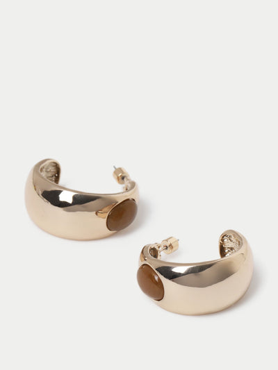 Marks & Spencer Gold-tone stone-set hoop earrings at Collagerie