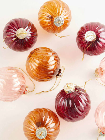 Marks & Spencer Multicoloured glass baubles (set of 9) at Collagerie