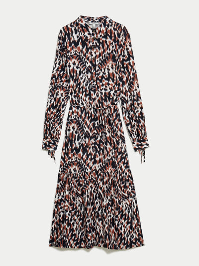 Marks & Spencer Printed tie waist midi shirt dress at Collagerie