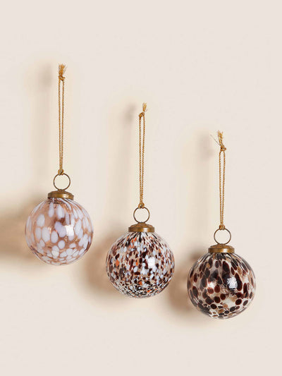 M&S Speckled multicoloured glass baubles (set of 3) at Collagerie
