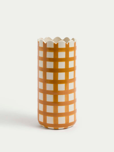 Marks & Spencer Kirsten ceramic checked vase at Collagerie