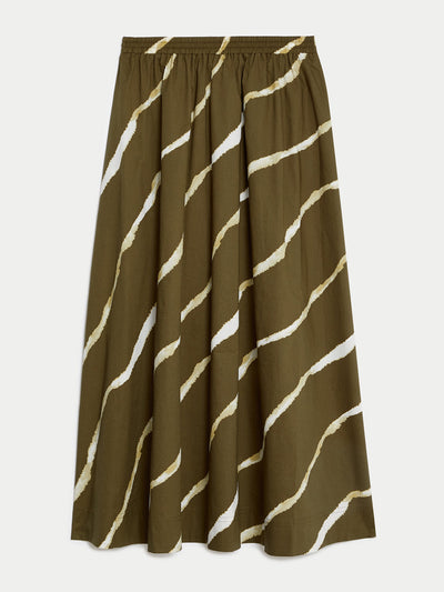 Marks & Spencer Pure cotton printed midi a-line skirt at Collagerie