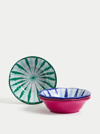 Marks & Spencer Ikat Brights melamine picnic pasta bowls (set of 4) at Collagerie