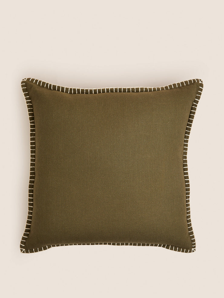 Pure cotton blanket stitched cushion Interiors Marks & Spencer    - Collagerie