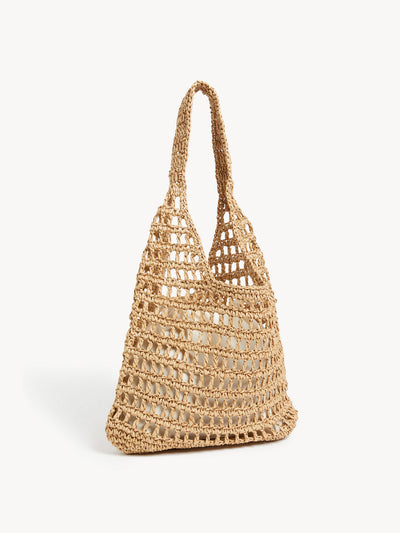 M&S Straw drawstring tote bag at Collagerie