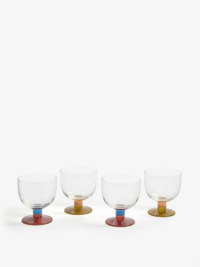 Made Cally wine glasses in multi (set of 4) at Collagerie
