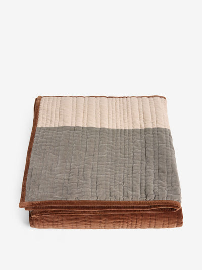 Made Valli cotton velvet patchwork bedspread in multi at Collagerie