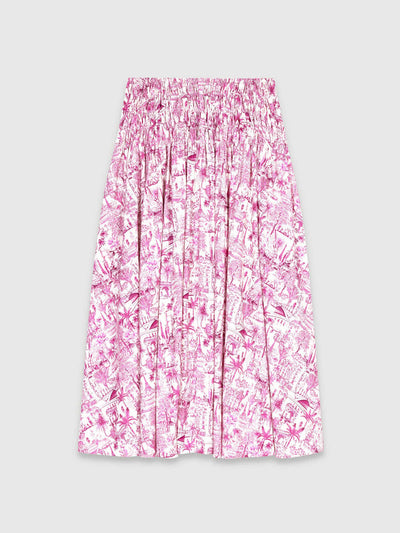 Maje Elasticated smocked-waist skirt at Collagerie