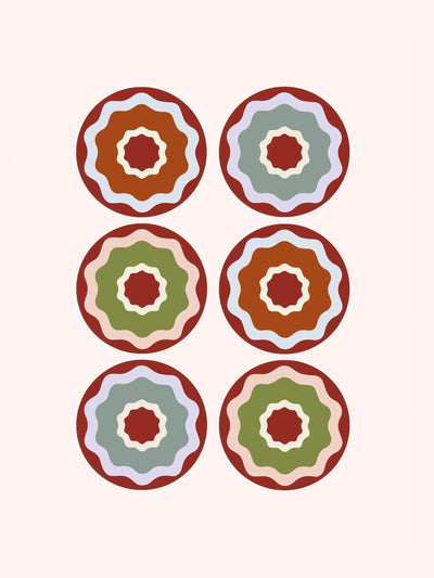 Maison Flâneur Rhubarb ripple placemats (set of 6) at Collagerie