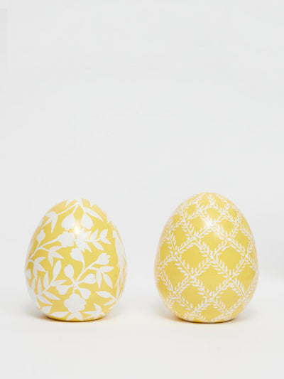 Maison Margaux Sage ceramic hand-painted eggs (set of 2) at Collagerie