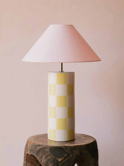 Maison Flâneur Ombrellina limited-edition yellow checked lamp at Collagerie