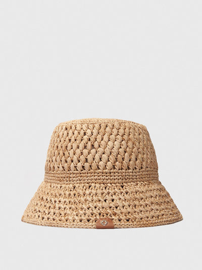 Maje Crochet raffia bucket hat at Collagerie