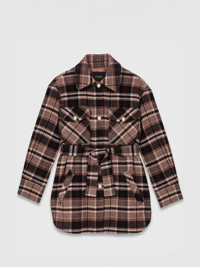 Maje Checked coat at Collagerie