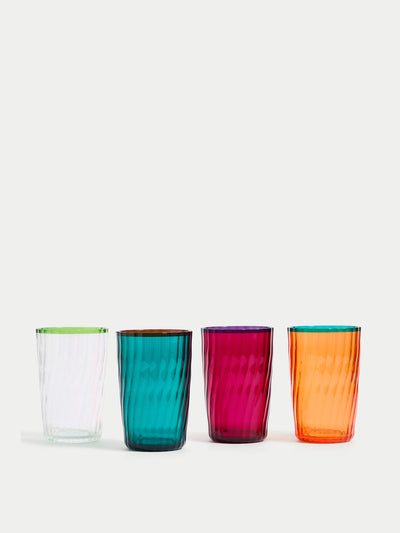 Marks & Spencer Ikat brights picnic hi ball glasses (set of 4) at Collagerie