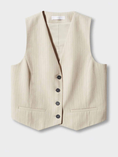 Mango Pinstriped waistcoat at Collagerie