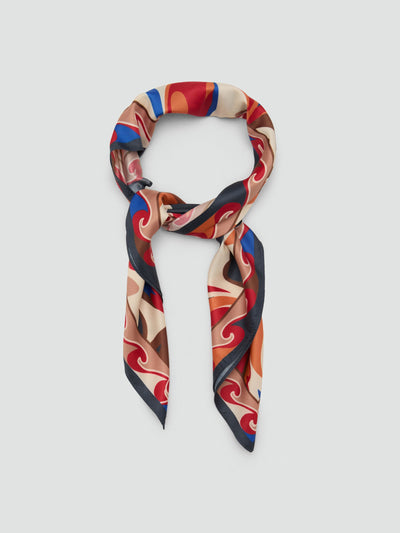 Mango Abstract-print satin scarf at Collagerie