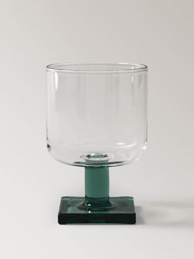 Mango Borosilicate stem glass with coloured base at Collagerie