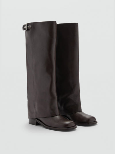 Mango Buckles leather boots at Collagerie