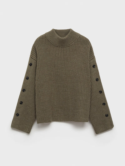 Mango Buttons detail knit sweater at Collagerie