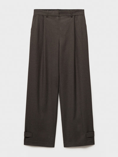 Mango Buttoned-hem wideleg trousers at Collagerie