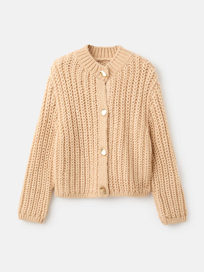 Mango Chunky-knit cardigan with jewel buttons at Collagerie