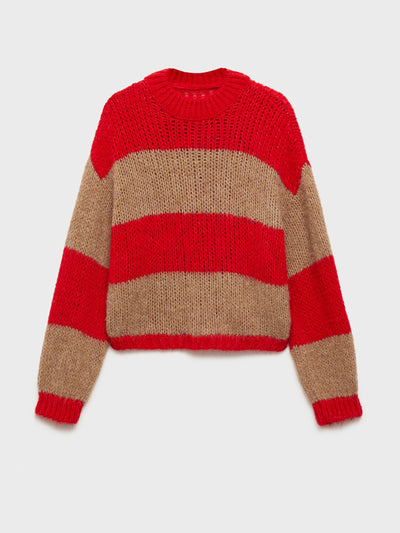 Mango Chunky-knit striped sweater at Collagerie