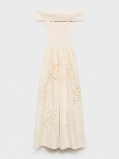 Mango Combined dress with embroidered details at Collagerie