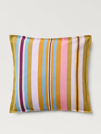 Mango Cotton cushion cover with woven stripe at Collagerie