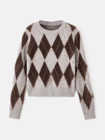 Mango Diamond-patterned knitted sweater at Collagerie