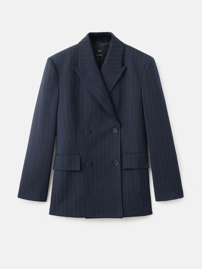 Mango Double-breasted pinstripe suit jacket at Collagerie