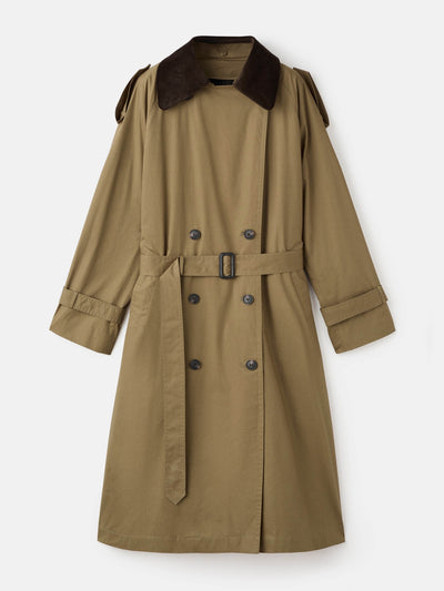 Mango Double-breasted trench coat with corduroy collar at Collagerie