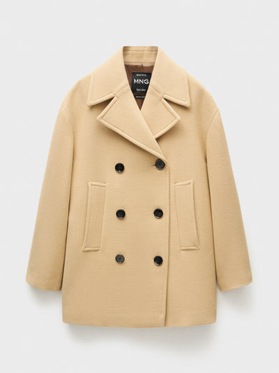 Mango Double-breasted virgin wool coat at Collagerie