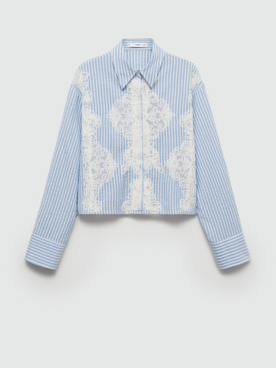 Mango Embroidery striped shirt at Collagerie