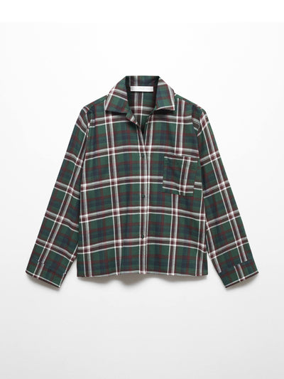 Mango Check flannel pyjama shirt at Collagerie