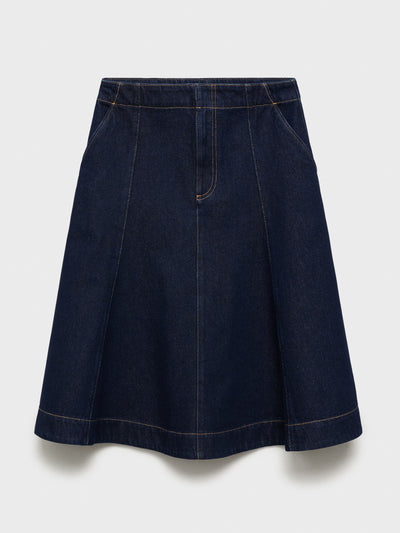 Mango Flared denim skirt at Collagerie