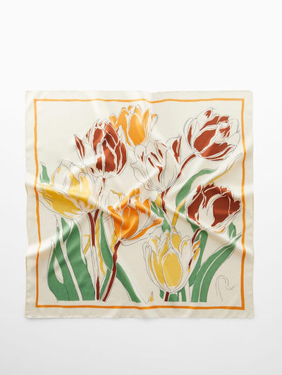 Mango Floral printed scarf at Collagerie