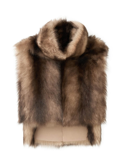 Mango Fur-effect turtleneck waistcoat at Collagerie