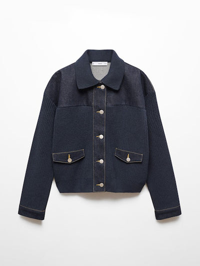 Mango Knitted bomber jacket at Collagerie