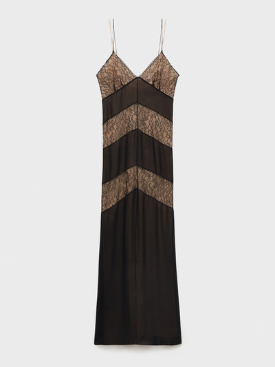 Mango Lace panel slip dress at Collagerie