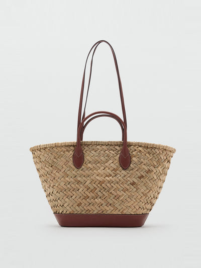 Mango Large double-handle natural fibre basket at Collagerie