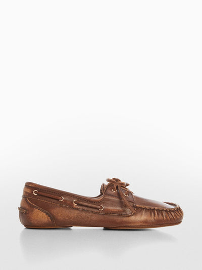 Mango Leather boat shoes at Collagerie