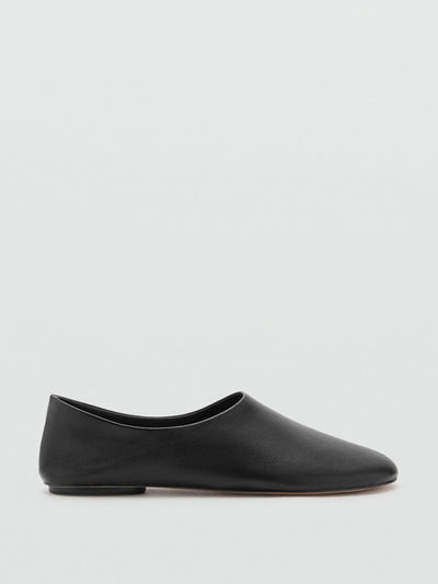 Mango Leather flat shoes at Collagerie