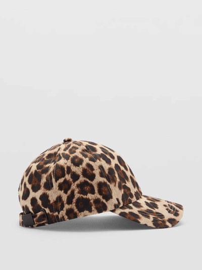 Mango Leopard print cap at Collagerie