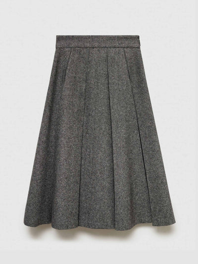 Mango Marbled wool pleated skirt at Collagerie