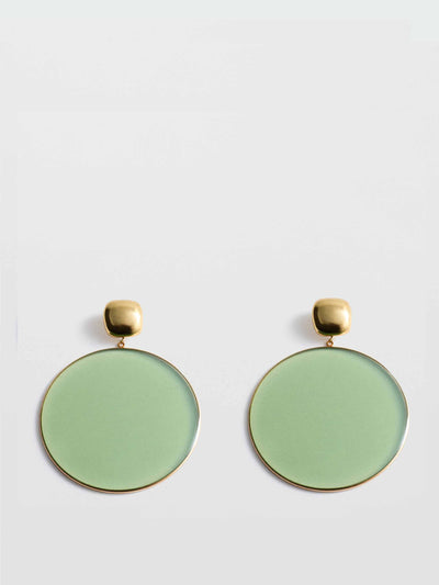 Mango Maxi round resin earrings at Collagerie