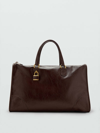 Mango Maxi shiny handbag with straps at Collagerie