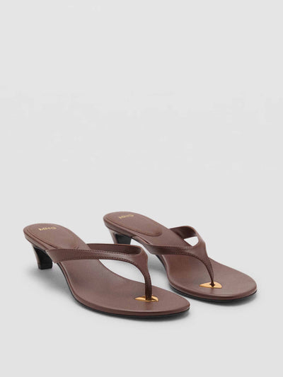 Mango Heeled sandals with metallic detail at Collagerie