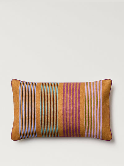 Mango Multi-coloured cushion cover with contrasting trim at Collagerie