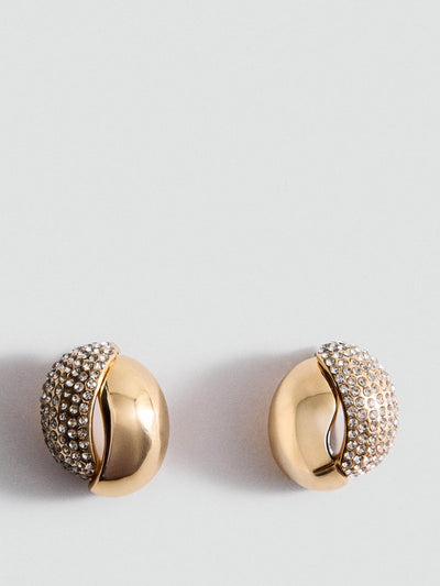 Mango Oval earrings with combined crystals at Collagerie